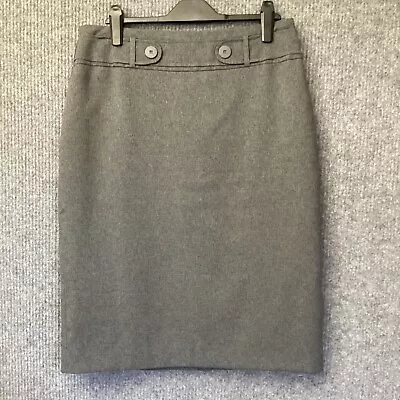 Wardrobe Womens Pencil Skirt Size 16 Grey Lined Slit Back Work Skirt Zip Up • £7