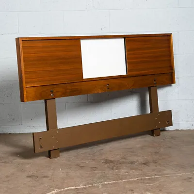 Mid Century Modern Headboard Bed Frame Walnut Reversible Full Brown Saltman Keal • $748.98