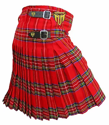 Men's Scottish Kilts 13oz Highland Royal Stewart Tartan Kilt Lightweight 5 Yard • $34.88