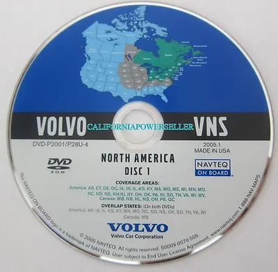 Volvo S40 S60 S80 V50 V70 XC70 XC90 Navigation DVD Map 2 Disc Set Edition 2005.1 • $68.88