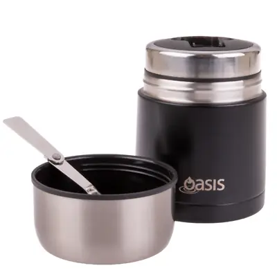 $33.95 • Buy 600ml Or 800ml Oasis Double Wall Insulated S/S Food Flask Thermos Jar With Spoon