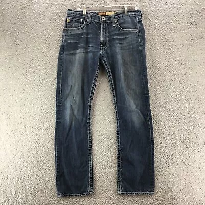 Big Star Venture Slim Fit Straight Leg Jeans Mens 33R Blue Medium Wash Denim Zip • $33.99