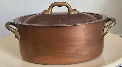 Vintage Williams Sonoma Villedieu France Oval Copper Pot With Lid • $150
