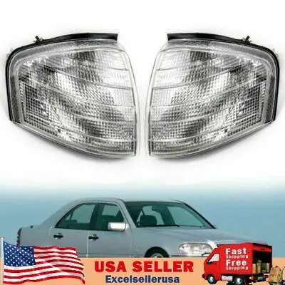 Pair Corner Lights Turn Signal Lamps For Mercedes Benz C Class W202 1994-2000 • $39.89