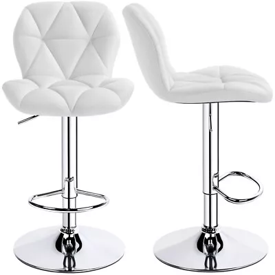 2pcs Adjustable Bar Stools Modern PU Leather Swivel Office Chair With Backrest • $86.99