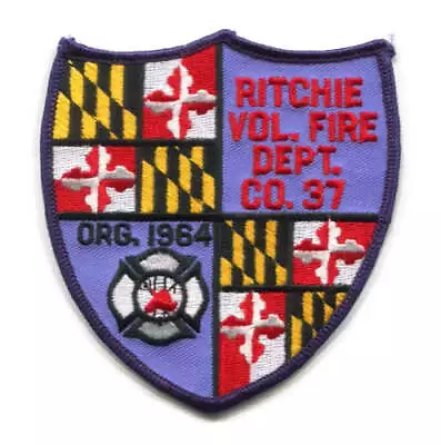 Ritchie Volunteer Fire Department Company 37 Patch Maryland MD • $6.95