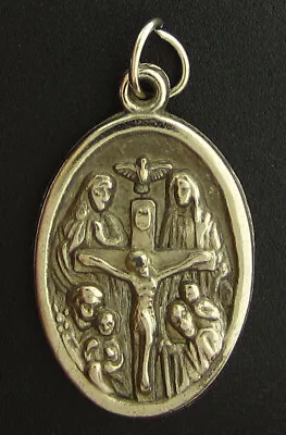 Jesus Crucifixion Medal Religious Holy Catholic Holy Spirit Dove Mary Miraculous • $6.39