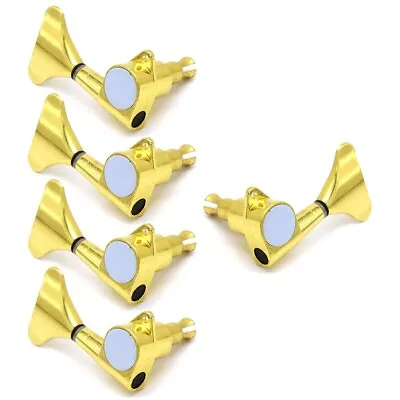 4R1L Fish Tail Sealed 5 Strings Style Bass Tuning Peg Tuner Machine Heads Gold • $32.99