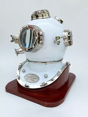 Antique White Diving Divers Helmet Mark Navy Morse Marine Deep Scuba Larp Helmet • $159.99