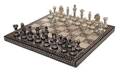Collectible 100% Brass Vintage Chess Board Game Set With Brass Coins Pawns • $176.99