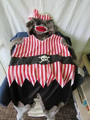  2 Piece Pirate Sock Monkey Size 4T Costume  • $29.06