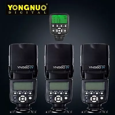 3x YONGNUO YN560IV 2.4G Wireless Flash Speedlite +YN560-TX II Trigger Controller • $578.59