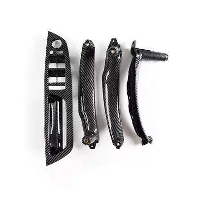 $38.69 • Buy ABS Carbon Fiber Interior Door Pull Handle Trim ABS Part For BMW X5 X6 E70 E71