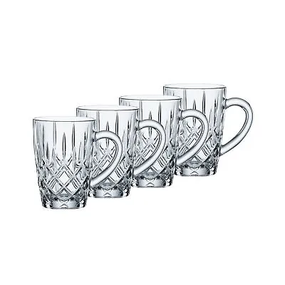 Nachtmann Noblesse Hot Beverage Mugs - Clear 11.7 Oz Crystal Glass Set Of 4 • $35.99