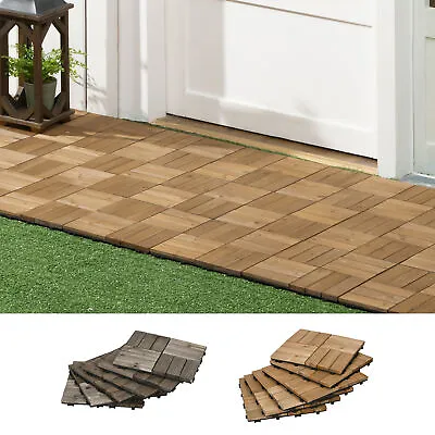 Pack Of 27 Interlocking Decking Tiles 30x30cm Outdoor Flooring 2.5㎡ • £71.99