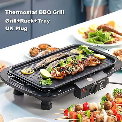 £29.99 • Buy Electric Teppanyaki Table Top Grill Griddle BBQ Hot Plate Barbecue L Size