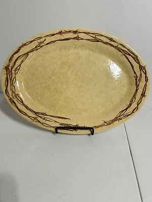Cowboy Living  BARB WIRE Collection Oval 14” Steak Platter  Eve Armson • $39.99