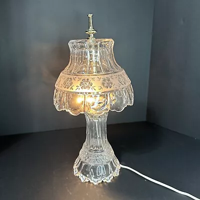 Vintage 1960 Gilbert Clear Lead Glass Cut Crystal Lamp Vanity Table Boudoir • $99.99