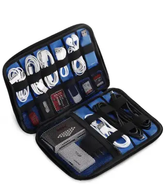 $8.39 • Buy Cable And Gadget Organiser Travel Bag Electronic Accessories Portable Storage