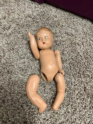 Vintage Blue-eyed Jointed Baby Composition Doll K1 • $20.99