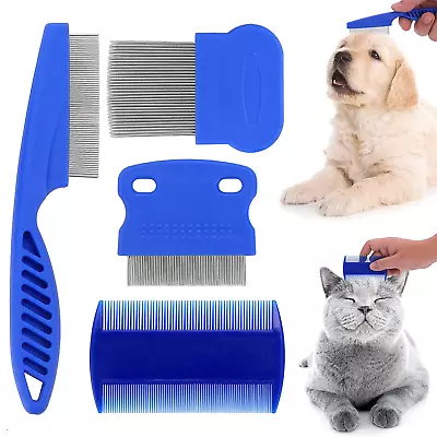 Cat Dog Flea Comb Pet Tear Stain Remover Comb Set Pet Dog Cat Grooming Comb (4  • $8.03