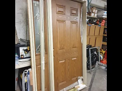 80-in By 36-in Front Door/Exterior Door With Sidelight Glass • $1400