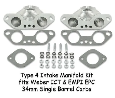 VW BUS PORSCHE 914 WEBER ICT EMPI EPC 34mm TYPE 4 INTAKE MANIFOLD KIT • $169