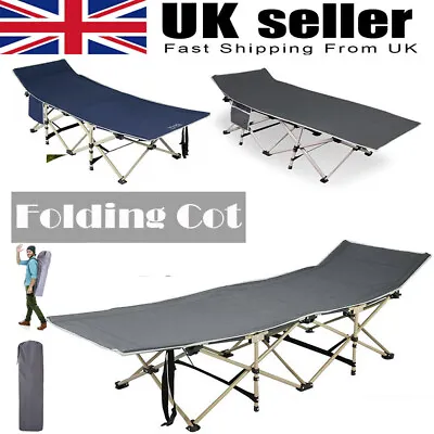 Folding Camping Bed Outdoor Portable Military Travel Cot Sleeping Hiking Carry • £30.50