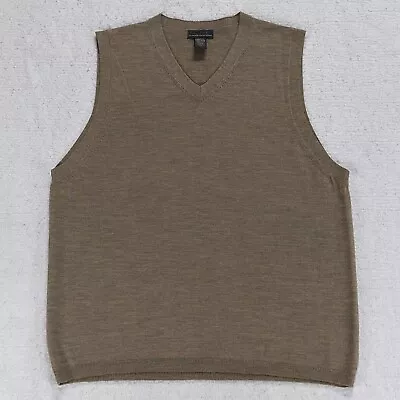 Vtg Banana Republic 100% Merino Wool Sweater Vest Men's XXL Pullover V-Neck Tan • $24.95