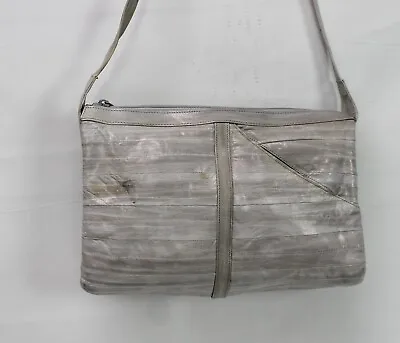 Vintage Lee Sands Women's Shoulder Bag Handbag Genuine Eel Skin Gray • $28
