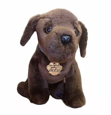 My Twinn Poseable Pets CHOCOLATE LAB Plush Brown Labrador Retriever 10” Collar • $25