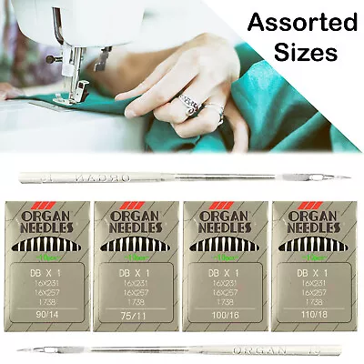 Packs Of 10 Organ Mixed Sewing Machine Needles Fits Toyota/Brother/Singer/Janome • £3.39