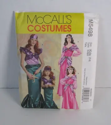 McCall's 5498 Ariel Little Mermaid / Jasmine Costume Pattern Kids 3-8  Uncut • $6.99