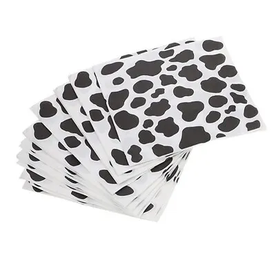20 White Paper Napkins With Black Cow Prints Table Decor Serviettes Dining • £1.99