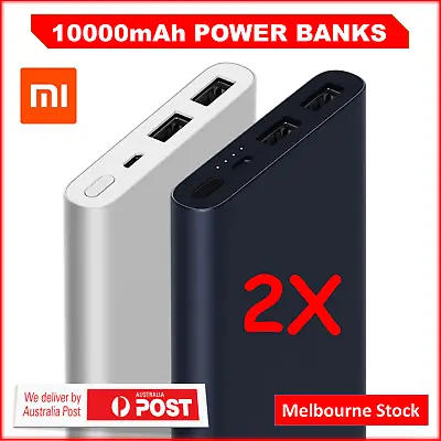 $36.97 • Buy 2x Xiaomi Mi Portable Power Bank 10000mAh Dual USB Input USB For IPhone Samsung