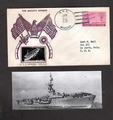 U.S.S. Mindoro (CVE-120) - Naval Ship's Cover - January 31 1952 - Gmahle Cachet • $4.99