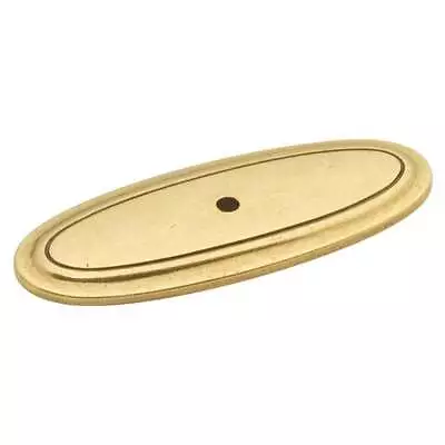 P277-LP Lancaster Hand Polished Brass 3  Oval Cabinet Knob Backplate Hickory • $2.95