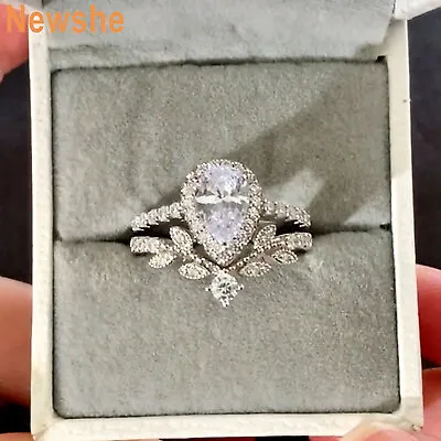 Newshe Vintage Promise Engagement Wedding Ring Sets For Women 5A Cubic Zirconia • $35.99