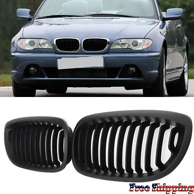 Matte Black Front Kidney Grill Grille For BMW E46 2D Coupe 3 Series 2002-2005 • $31.25