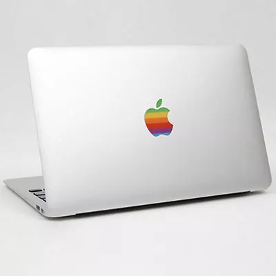 80s' Apple Rainbow Logo Transparent Sticker MacBook Pro Retina 13  15  Light Up • $4