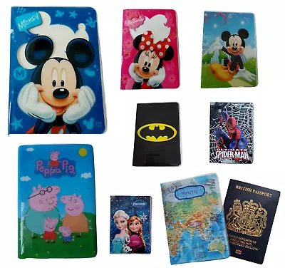Disney Mickey Minnie Mouse Peppa Pig Frozen & MORE Passport Holder Cover UK • £4.95