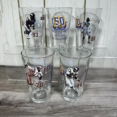 Vikings Miller Lite Tradition Of Greatness Glass Set Of 5 Foreman Randle Rare • $72.99