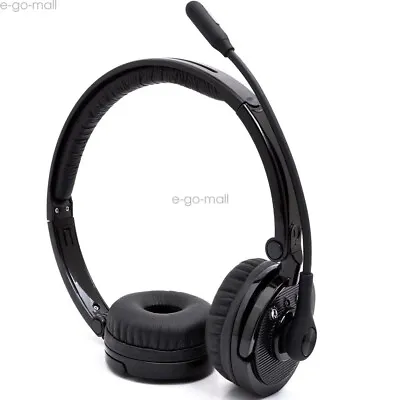 Upgrade Bluetooth Trucker Office Headset Noise Cancelling Headphones Mute Mic • $32.99