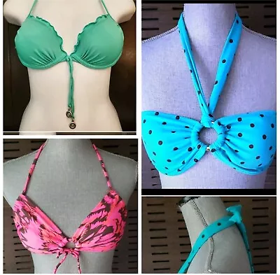 H&M Lot 3 Bikini Halter Tops Swimsuit  Size 34A & FOREVER 21 Small & Radio Fiji • $4