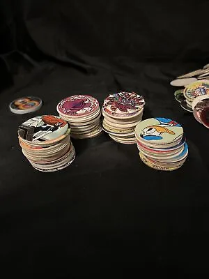 Lot Of Pogs - ⭕️🔵⚪️⚫️🟢⛔️🉐🔘🛞☣️🟣☢️ - Random Sets Of 100 - Vintage 1990s • $11