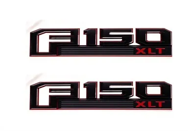 2pack OEM F150 XLT Emblems Fender Badges 3D For F-150 XLT Genuine Black Red • $35.19