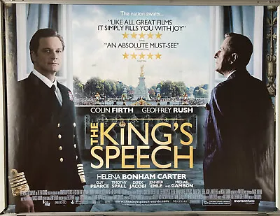 Cinema Poster: KING'S SPEECH THE 2011 (Main Quad) Colin Firth Geoffrey Rush • £13.95