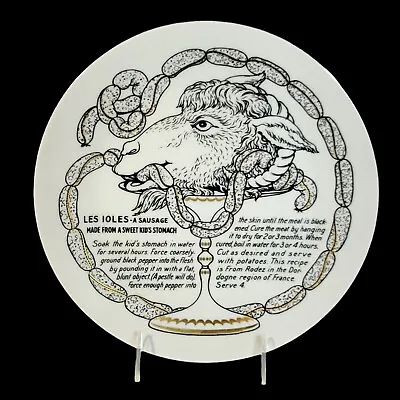 Piero Fornasetti Milano Fleming Joffe Recipe Plate LES IOLES-A SAUSAGE Italy • $299.95