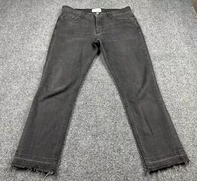 Current Elliott Cropped Jeans Women Size 27 Frayed 30X24.5 Black Raw Hem • $29.99