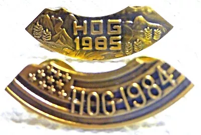 1984 & 1985 NOTCHED HARLEY DAVIDSON OWNERS GROUP HOG ROCKER VEST HAT Shirt PIN  • $40